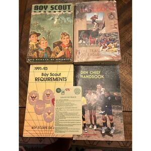 Boy Scout Manual, Requirements, Den Chief Handbook, Lot of 4 Vintage, 70s 90s